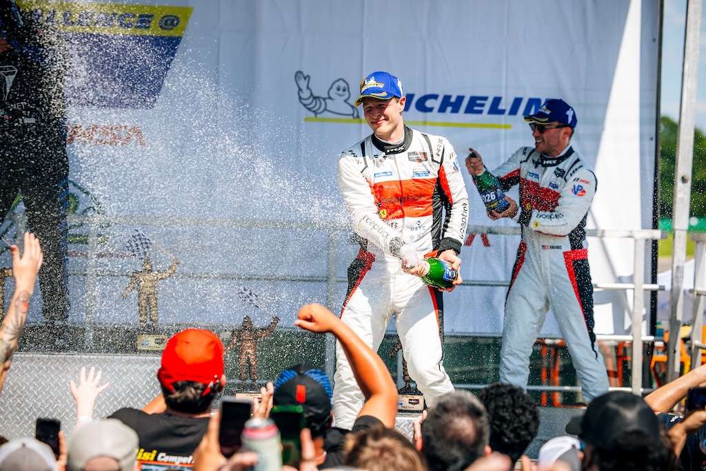 Frederik Schandorff tilbage på IMSA-podiet i Virginia.
(Foto: Inception Racing)